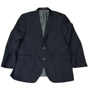 Peter Millar 44R Blue Plaid 100% Wool Men's Blazer Suit Jacket Sport Coat